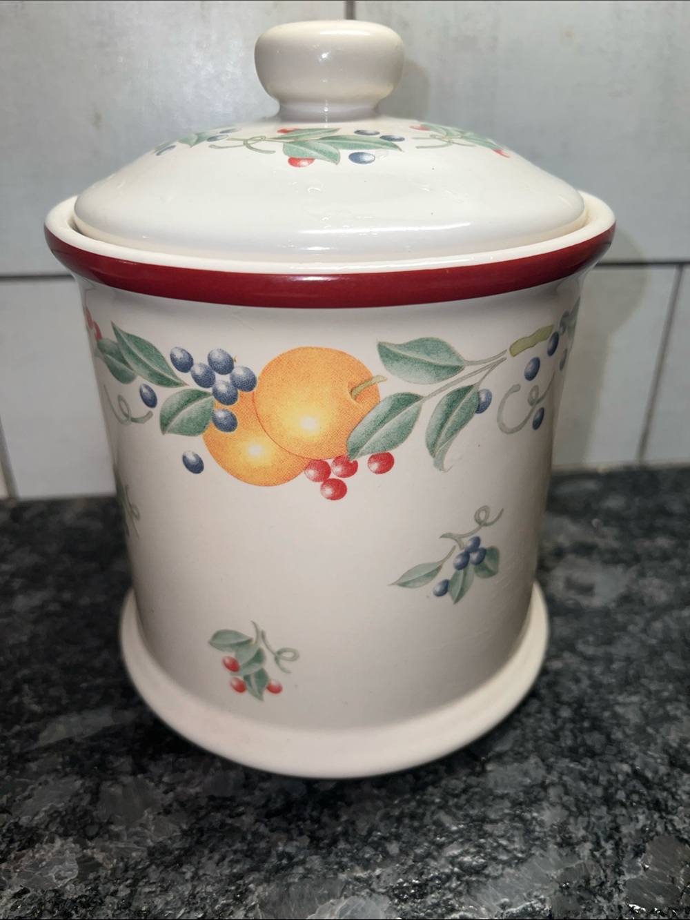 Copy of Corelle’s ABUNDANCE Ceramic Fruit Pattern Kitchen Canister or Cookie Jar
